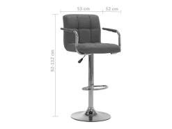 Online vidaxl Banco de bar tecido cinzento-claro Cinzento claro