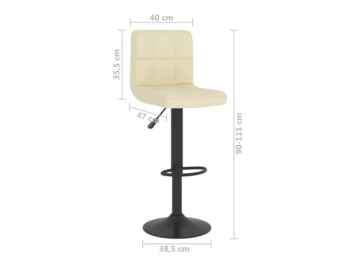 Sale vidaxl Banco de bar tecido cor Creme