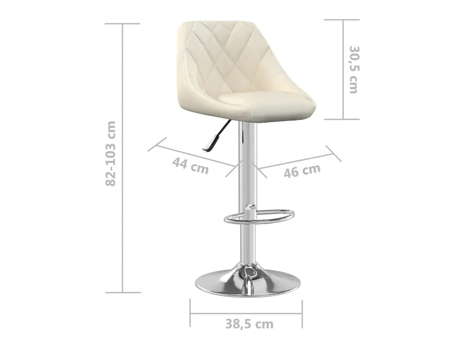 Discount vidaxl Banco de bar veludo cor Creme