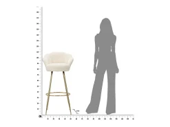 Banco| BANCO DE BAR VIENA CREME 55X53X110 CM Bege