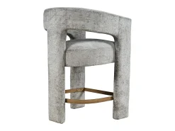 Banco de bar 61x89x57 cm cinza prateado Leith LET71HG^ Banco