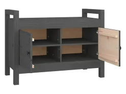 Móvel De Arrumação|Sapateira|vidaxl Banco de corredor 80x40x60 cm madeira de pinho maciça Cinzento