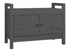 Móvel De Arrumação|Sapateira|vidaxl Banco de corredor 80x40x60 cm madeira de pinho maciça Cinzento