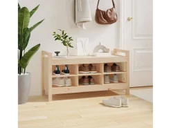 Móvel De Arrumação|Sapateira*vidaxl Banco de corredor 110x40x60 cm madeira de pinho maciça Castanho
