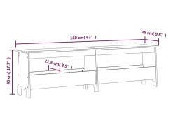 Móvel De Arrumação|Sapateira*vidaxl Banco de corredor 160x28x45 cm madeira maciça de pinho Castanho
