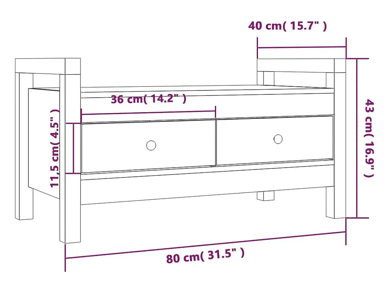 Móvel De Arrumação|Sapateira*vidaxl Banco de corredor 80x40x43 cm madeira de pinho maciça Cinzento