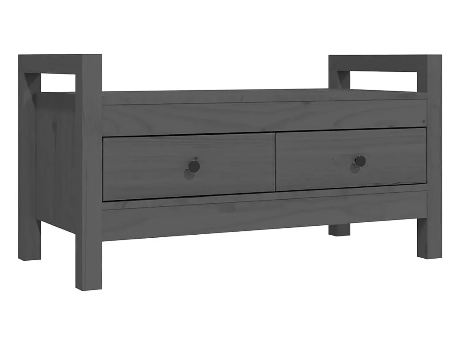 Móvel De Arrumação|Sapateira*vidaxl Banco de corredor 80x40x43 cm madeira de pinho maciça Cinzento