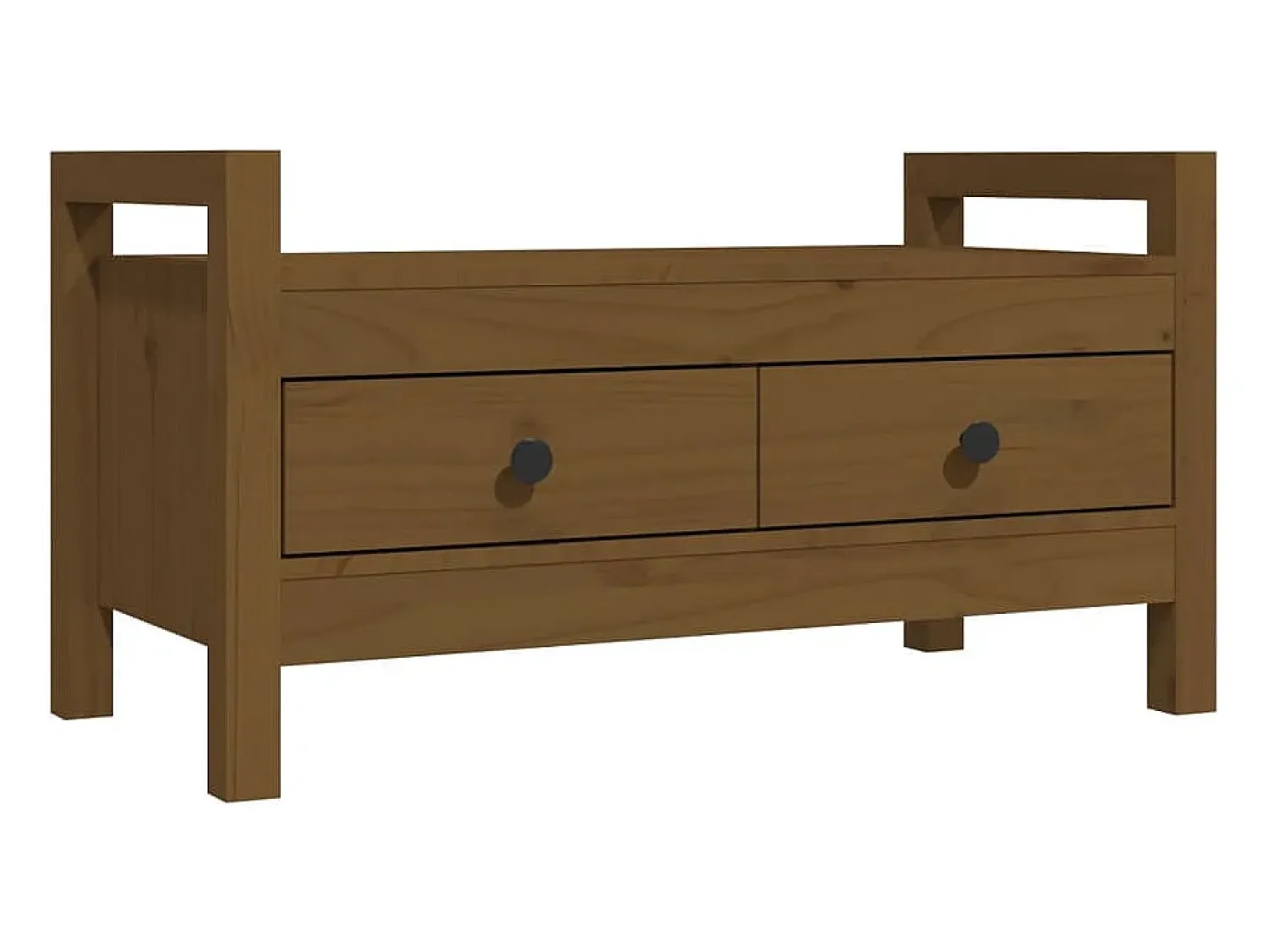 vidaxl Banco de corredor 80x40x43 cm pinho maciço castanho mel^ Móvel De Arrumação|Sapateira