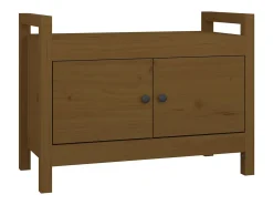 Móvel De Arrumação|Sapateira* Banco de corredor 80x40x60 cm pinho maciço mel PT380584 Castanho
