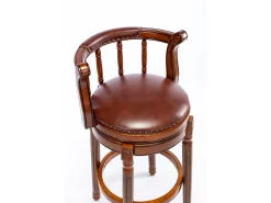 Online Hauss Spole Banco giratório de bar - Assento em pele castanha - Cor nogueira 54,8x54,8x66cm Castanho