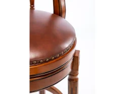 Online Hauss Spole Banco giratório de bar - Assento em pele castanha - Cor nogueira 54,8x54,8x66cm Castanho