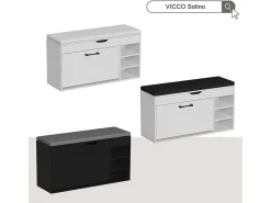 Best Vicco Banco para sapatos 90x30x50 solino Branco