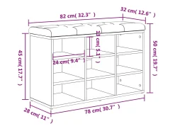 Móvel De Arrumação|Sapateira*vidaxl Banco para sapatos 82x32x50 cm madeira projetada Branco