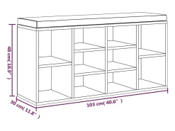 Móvel De Arrumação|Sapateira*vidaxl Banco sapateira 103x30x48 cm derivados madeira cinzento sonoma Cinzento claro