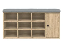 Móvel De Arrumação|Sapateira| Banco sapateira 102x32x50 cm derivados madeira carvalho sonoma PT309304 Castanho