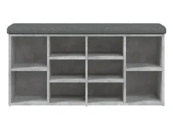 Móvel De Arrumação|Sapateira* Banco sapateira 102x32x50 cm derivados madeira cimento PT313962 Cinzento