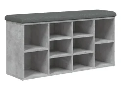 Móvel De Arrumação|Sapateira* Banco sapateira 102x32x50 cm derivados madeira cimento PT313962 Cinzento