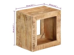 Mesa De Apoio|vidaxl Banco 40x30x40 cm madeira de mangueira maciça Natural claro