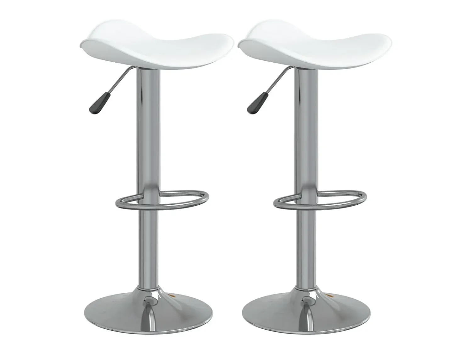 Banco*vidaxl Bancos de bar 2 pcs aço cromado e couro artificial Branco