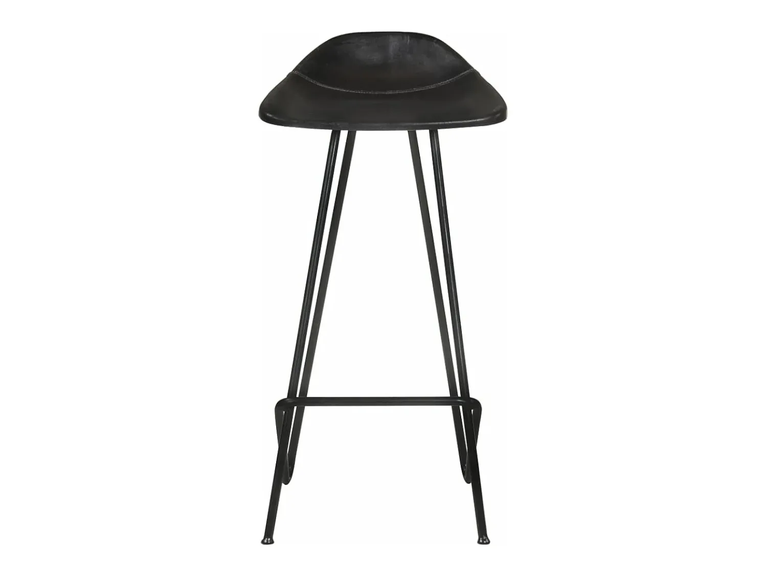 Banco*vidaxl Bancos de bar 2 pcs couro genuíno Preto