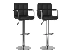 Banco*vidaxl Bancos de bar 2 pcs couro artificial Preto