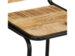 Outlet vidaxl Bancos de bar 4 pcs Madeira Maciça de Mangueira Rústica Natural claro