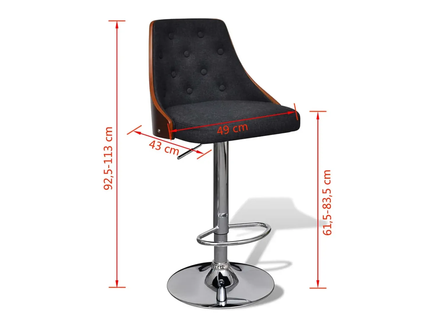 Clearance vidaxl Bancos de bar 2 pcs madeira curvada e tecido Cinzento