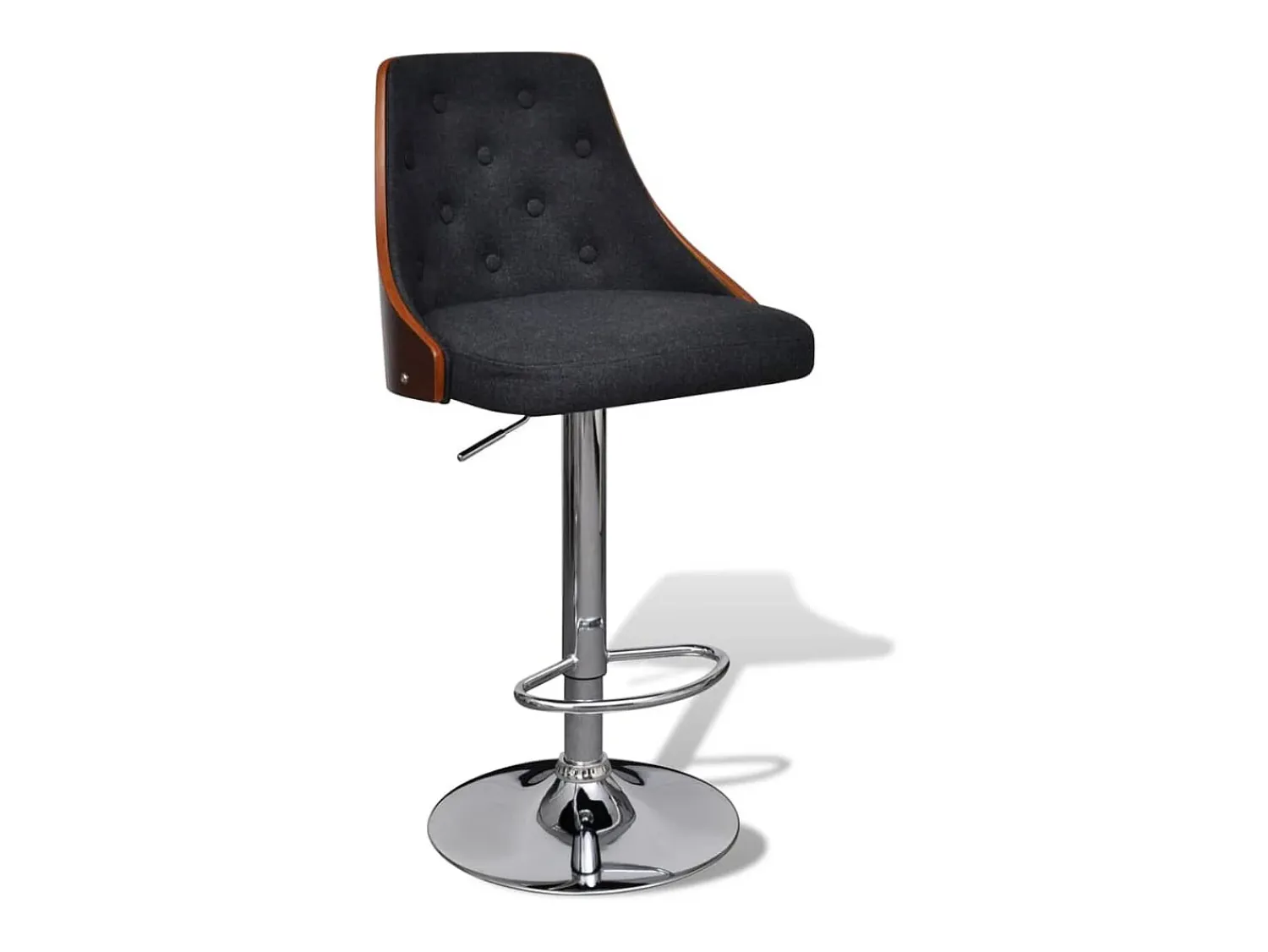Clearance vidaxl Bancos de bar 2 pcs madeira curvada e tecido Cinzento