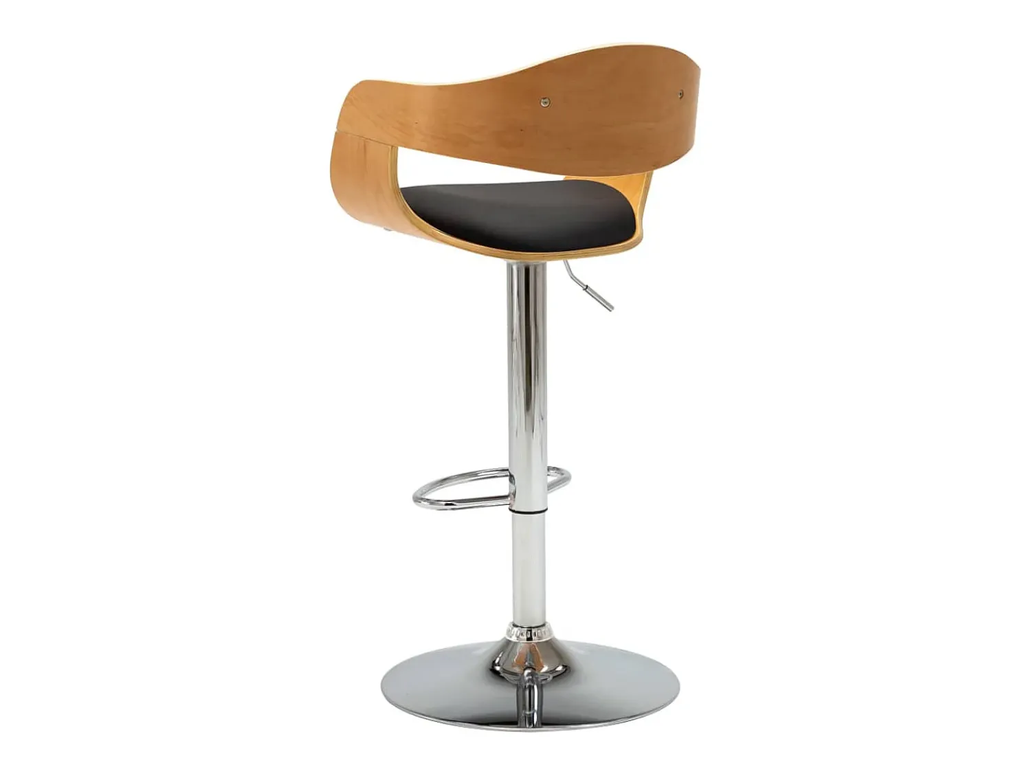 Banco*vidaxl Bancos de bar 2 pcs madeira curvada e couro artificial Preto