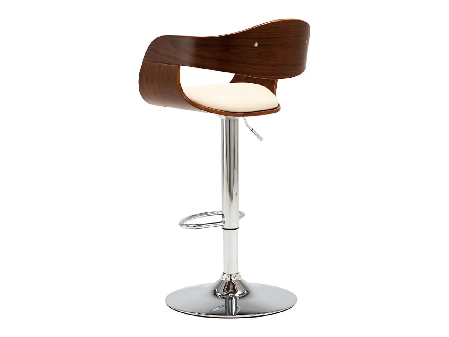 Online vidaxl Bancos de bar 2 pcs madeira curvada e couro artificial Creme