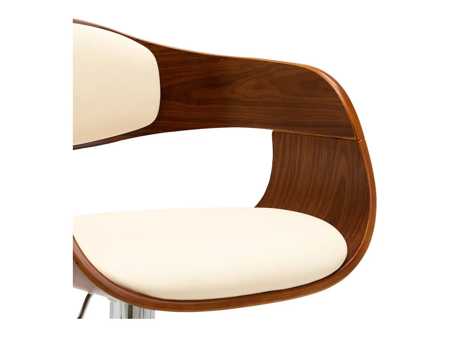 Online vidaxl Bancos de bar 2 pcs madeira curvada e couro artificial Creme