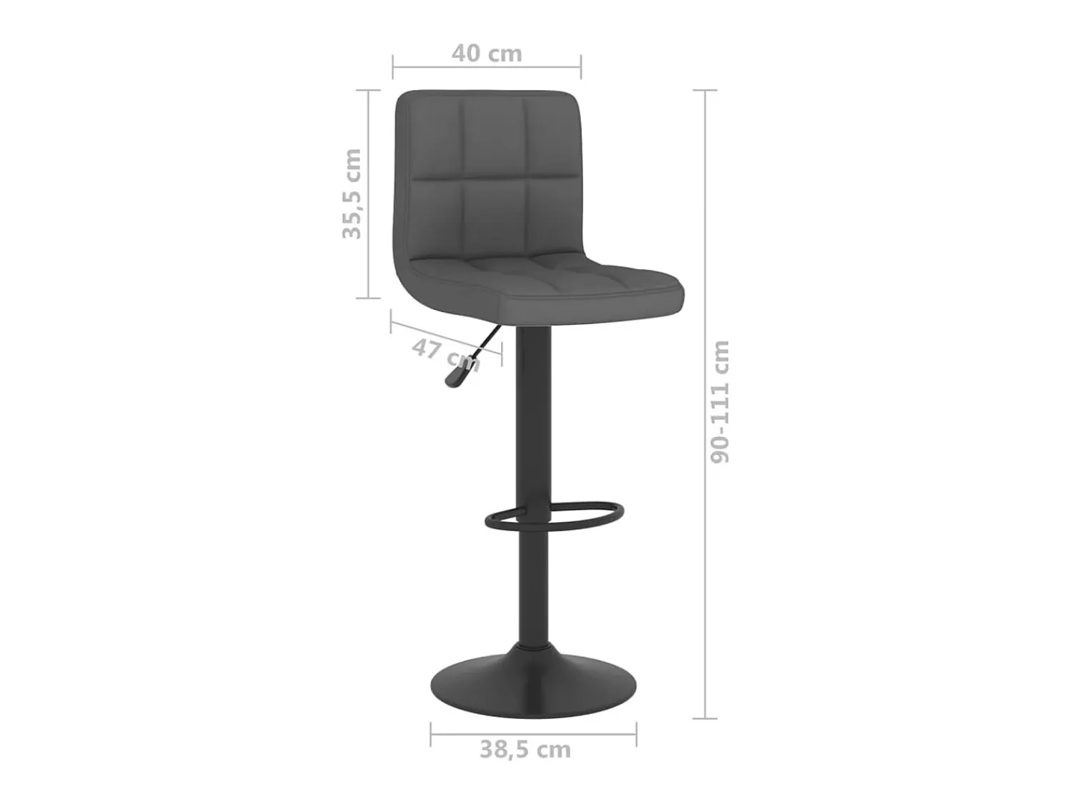 Banco|vidaxl Bancos de bar 2 pcs tecido -escuro Cinzento
