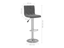Banco|vidaxl Bancos de bar 2 pcs veludo -escuro Cinzento