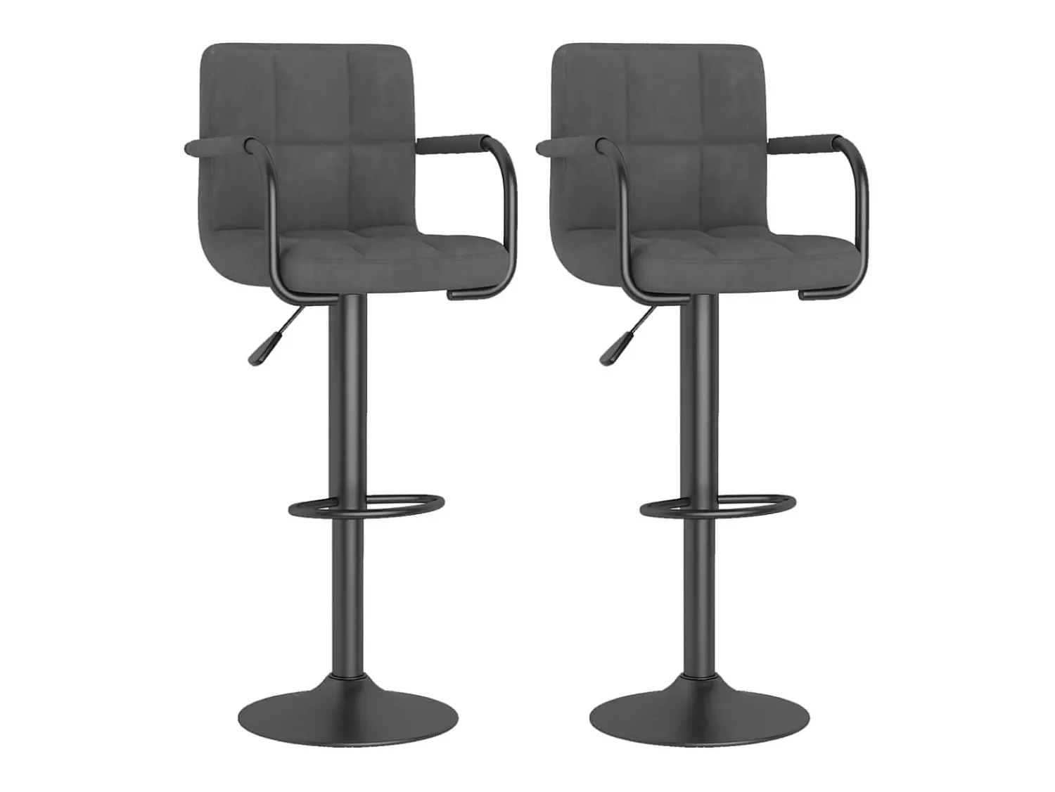 Banco|vidaxl Bancos de bar 2 pcs veludo -escuro Cinzento
