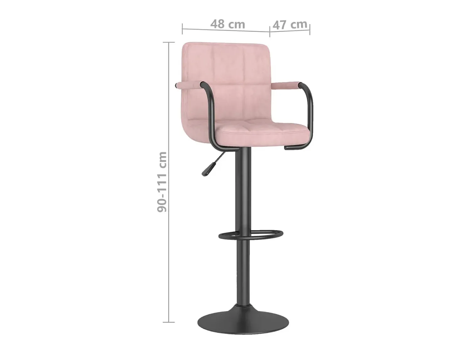 Banco*vidaxl Bancos de bar 2 pcs veludo Rosa