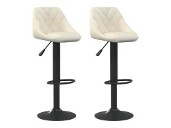Banco|vidaxl Bancos de bar 2 pcs veludo Creme