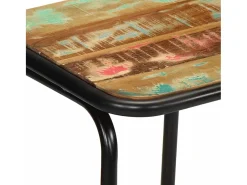 Banco*vidaxl Bancos de bar 4 pcs 46x35,5x80 cm Madeira Maciça Recuperada Natural claro