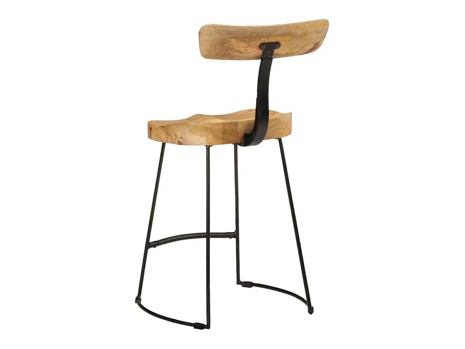Banco*vidaxl Bancos de bar 2 pcs 49x43x79 cm madeira de mangueira maciça Natural claro