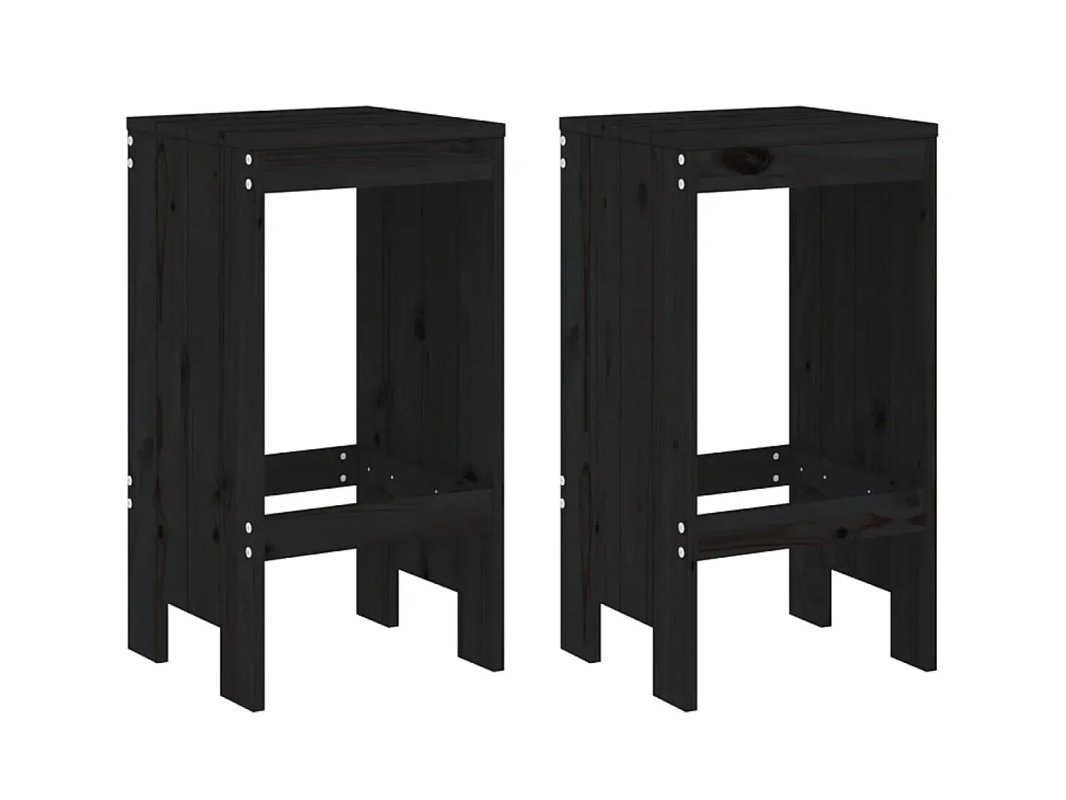 Banco* Bancos de bar 2 pcs 40x36x75 cm madeira de pinho maciça PT187358 Preto