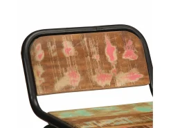 Banco|vidaxl Bancos de bar 2 pcs 46x35,5x80 cm Madeira Maciça Recuperada Natural claro