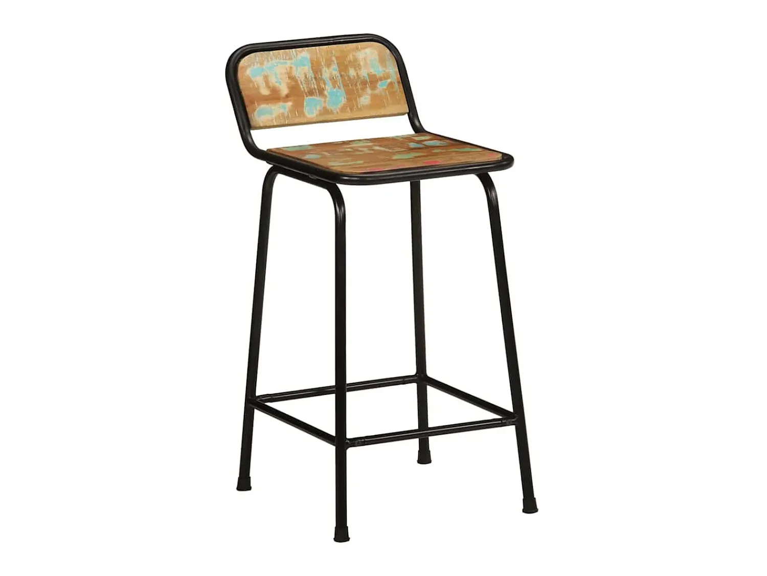 Banco|vidaxl Bancos de bar 2 pcs 46x35,5x80 cm Madeira Maciça Recuperada Natural claro