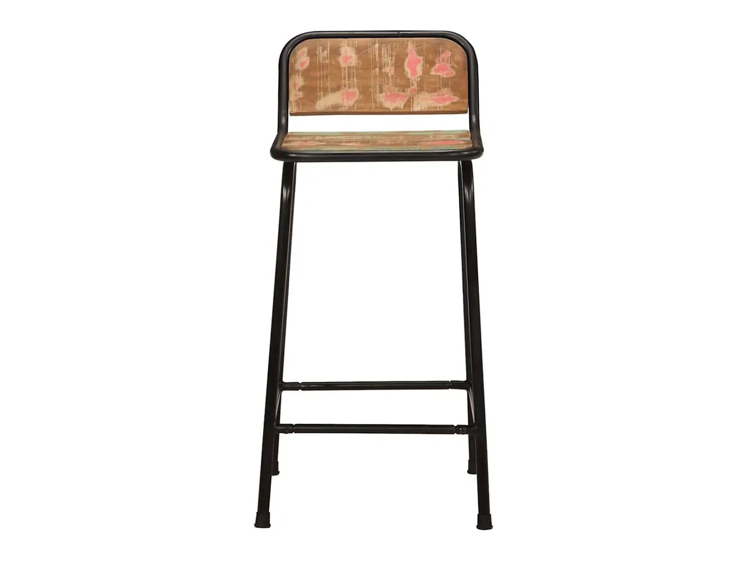 Banco|vidaxl Bancos de bar 2 pcs 46x35,5x80 cm Madeira Maciça Recuperada Natural claro
