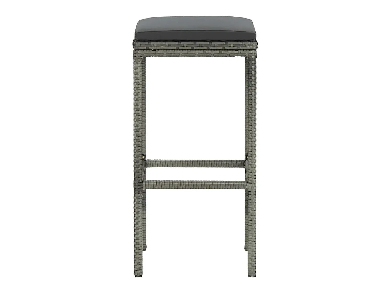 Best vidaxl Bancos de bar com almofadões 6 pcs vime PE Cinzento