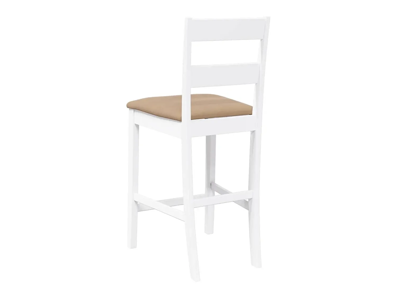 Banco|vidaxl Bancos de bar com almofadões 2pcs madeira de seringueira maciça Branco