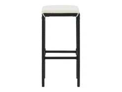 Banco*vidaxl Bancos de bar com almofadões 6 pcs vime PE Preto