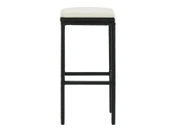 Banco*vidaxl Bancos de bar com almofadões 6 pcs vime PE Preto