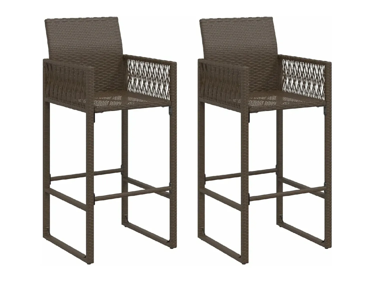 Banco| Bancos de bar para jardim 2 pcs vime PE PT844854 Castanho