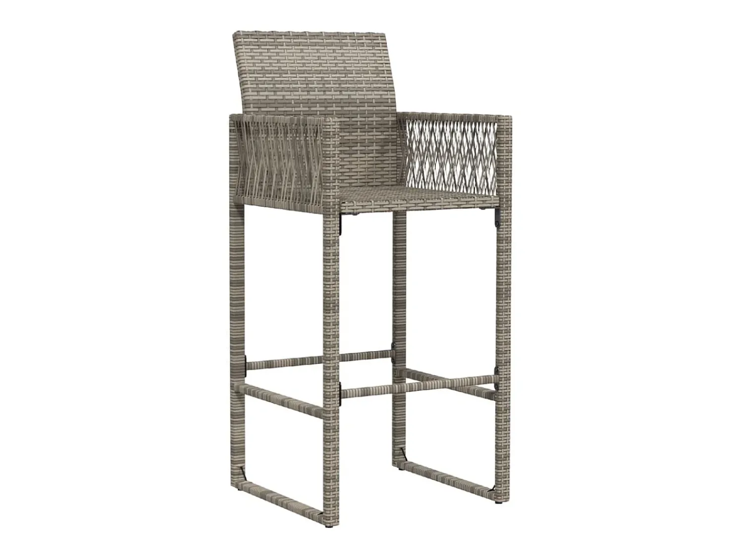 Banco| Bancos de bar para jardim 2 pcs vime PE PT872691 Cinzento