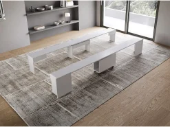 Hot ITAMOBY Bancos inferior e superiorextensíveis 26x72/300 cm Evolve Cinza Branca extensões internas Branco