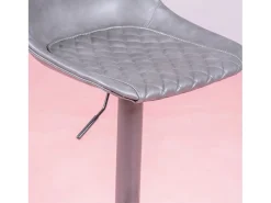 Nest Dream Banqueta ajustável com encosto estofado em couro sintético - Brandon - Cinza^ Banco